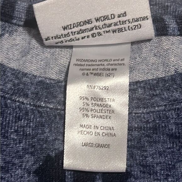 Harry Potter Themed Blue Pullover Long Sleeves Sweatshirt Size Large - Picture 7 of 11
